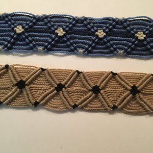 2 Vintage Macrame Belts